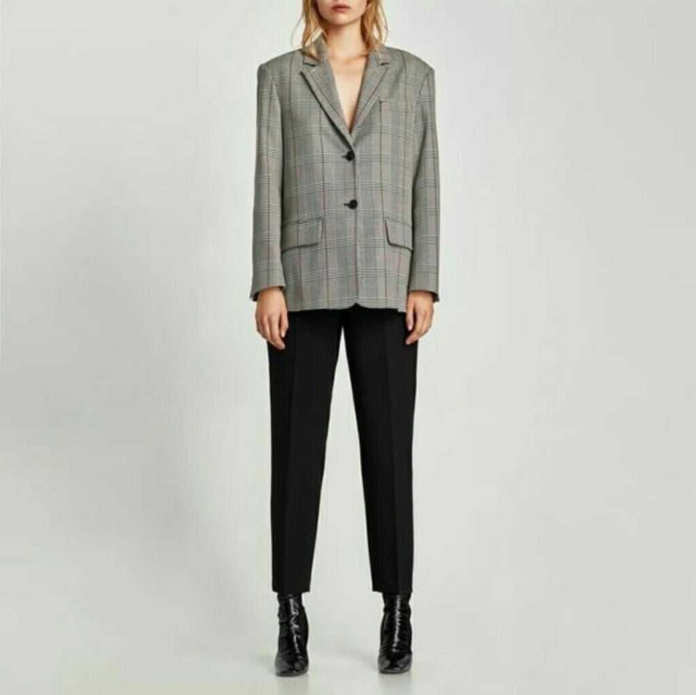 Zara Oversized Checked Blazer